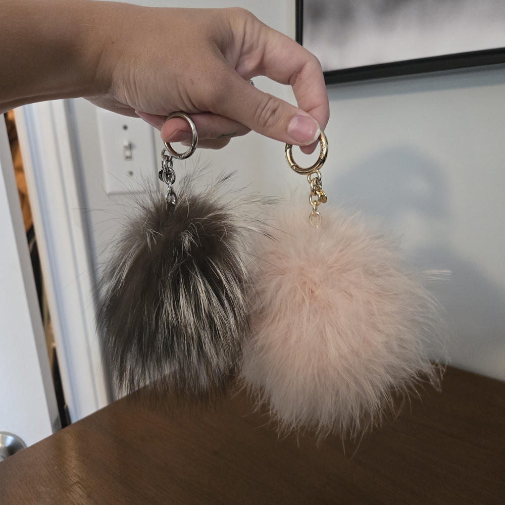MK Fur Puff Keychain